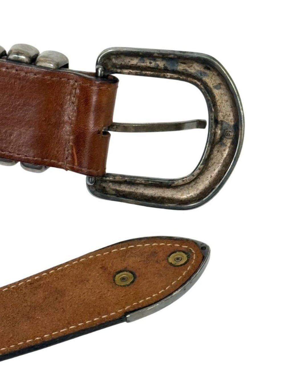 Streets Ahead Womens Statement Belt Brown Leather Silver-Tone Buckle Boho Size S - Picture 5 of 14